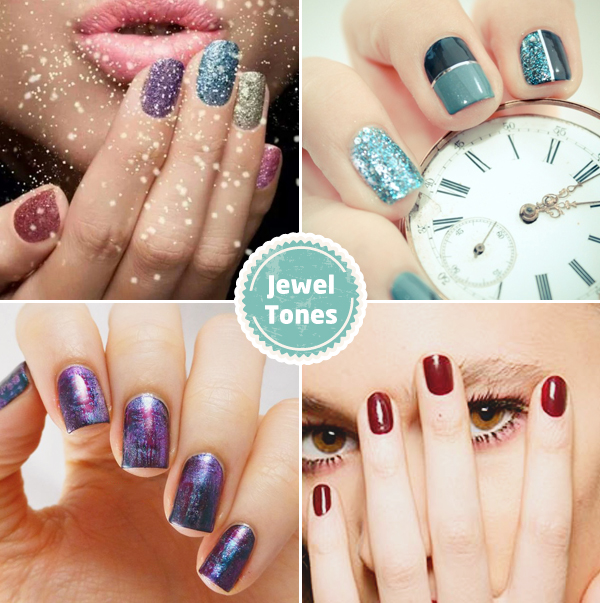 jewel tones wedding nail designs