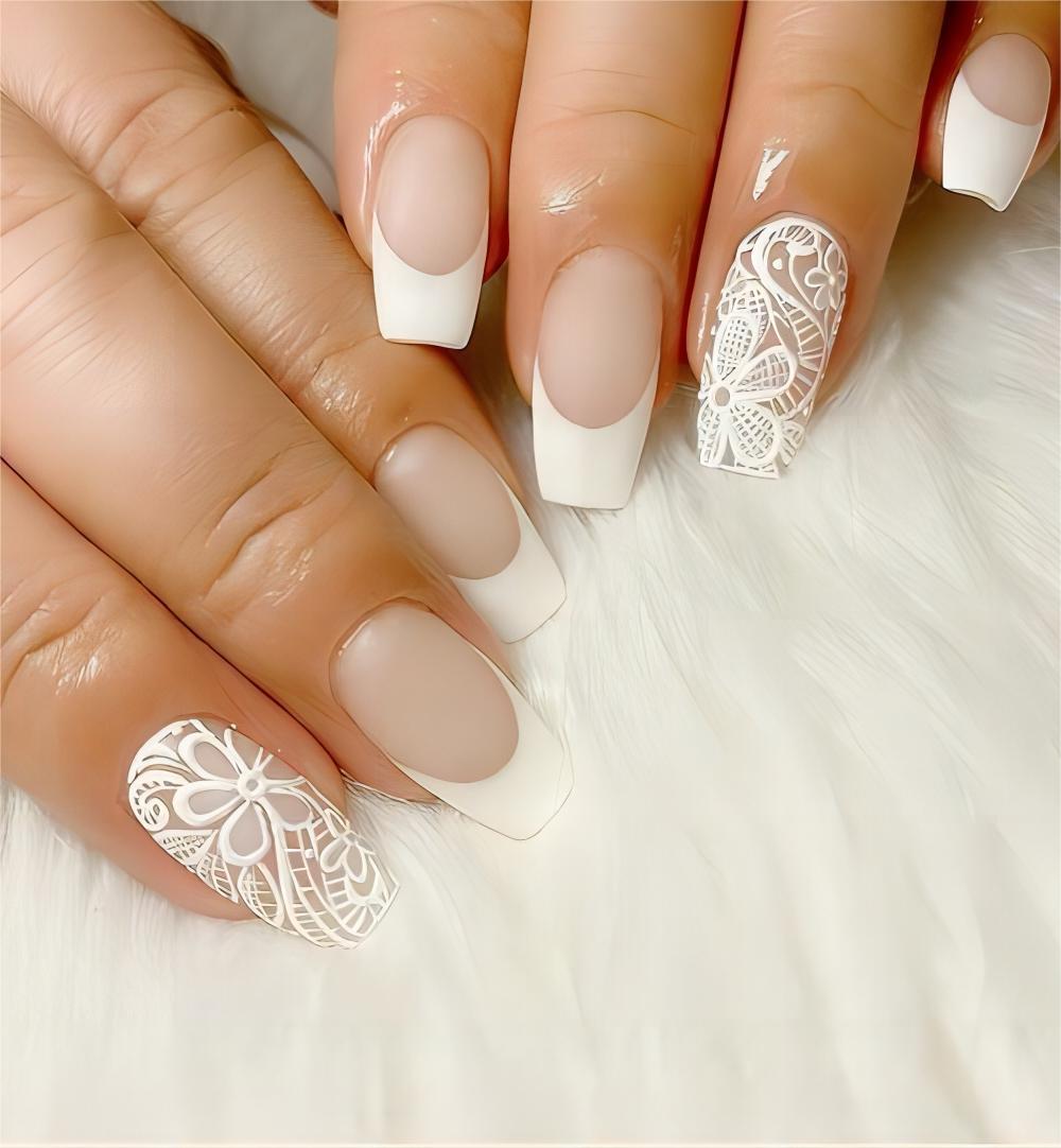 lace wedding guest nail