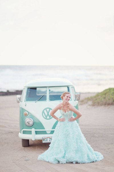 mint ruffles wedding dresses