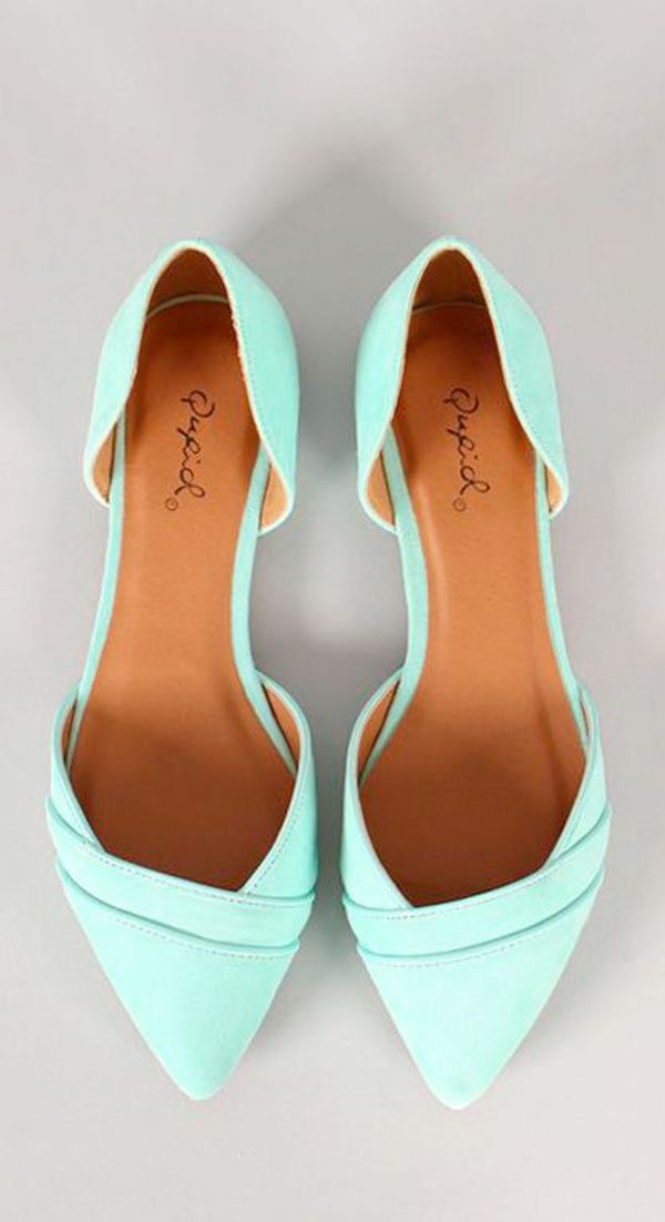 mint wedding flats