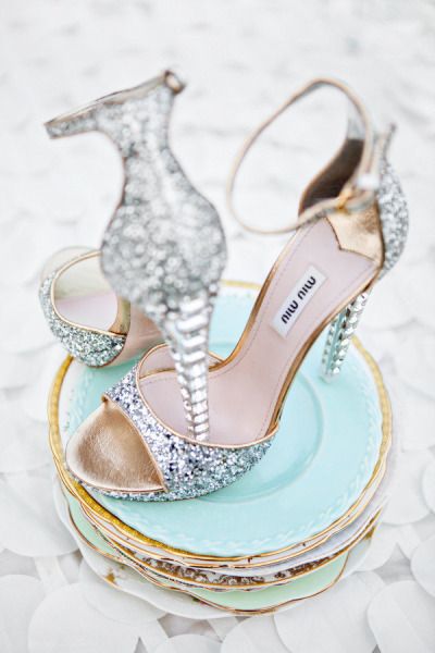 miu miu silver wedding shoes