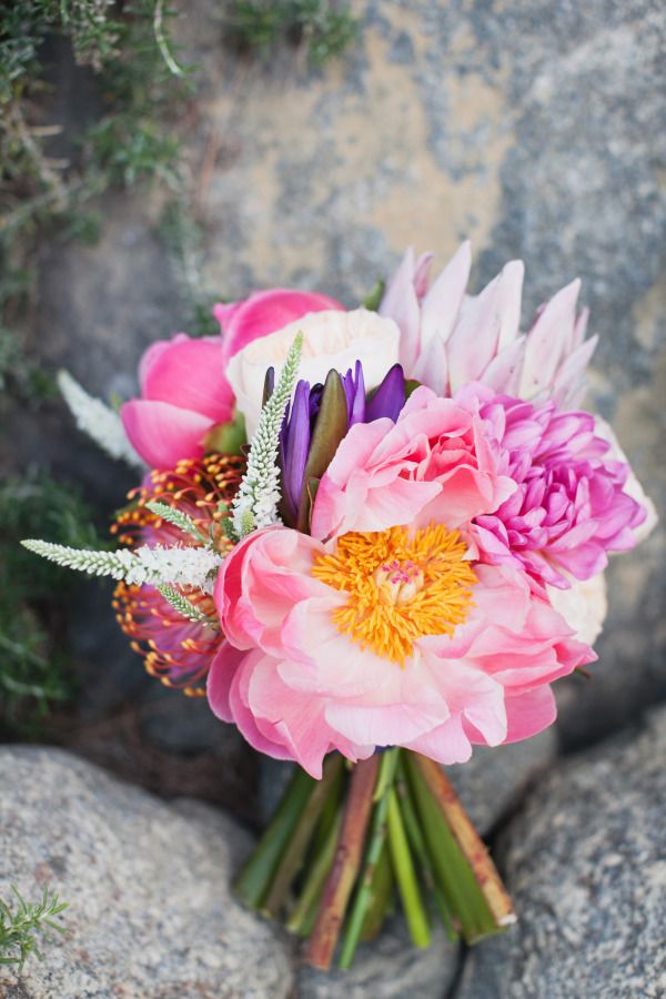 pastel pink peony bouquet for wedding
