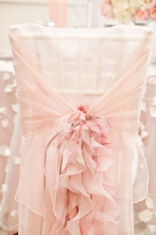 pastel pink wedding chair cover