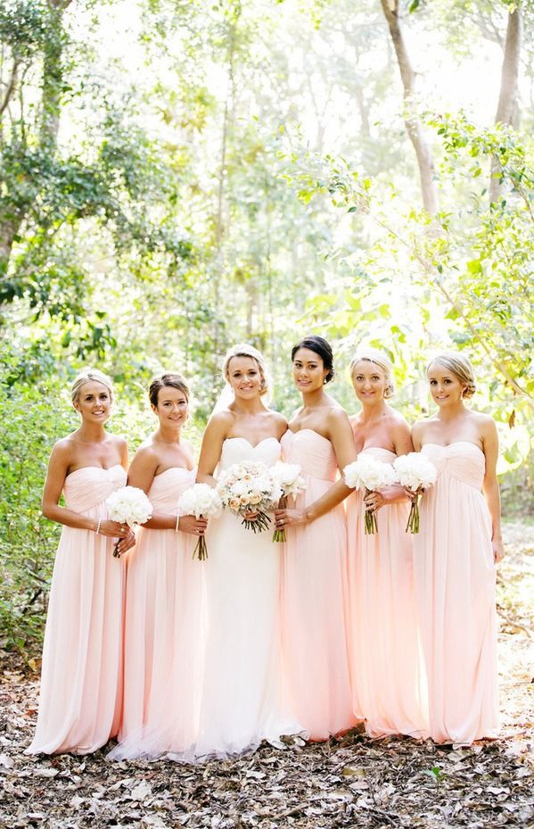 pink wedding ideas- pink bridesmaid dresses