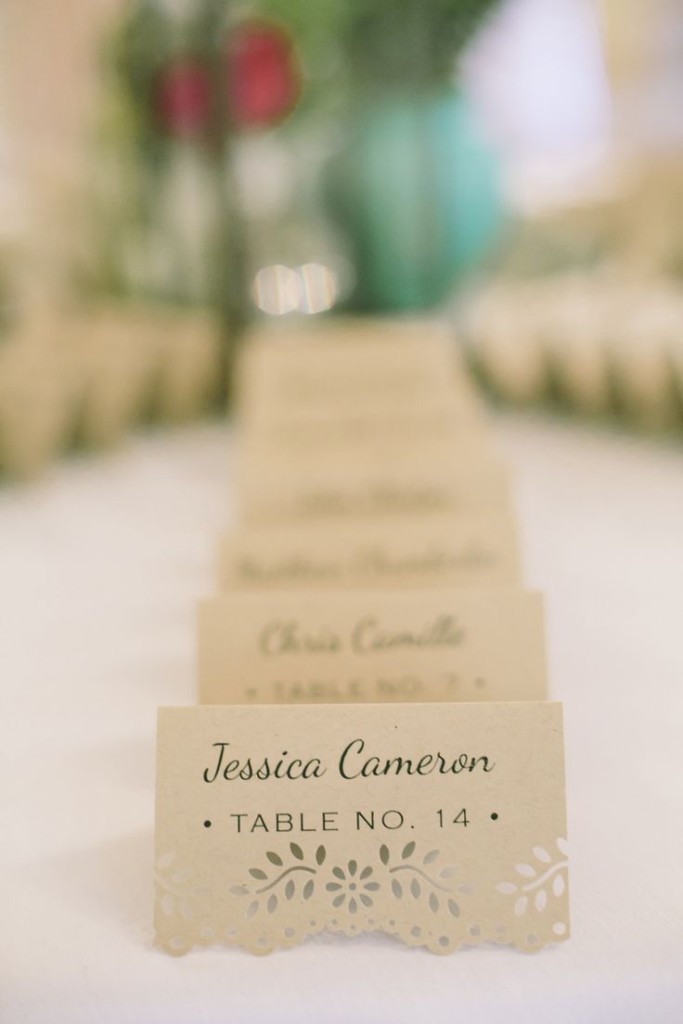 rustic laser cart place cards for wedding