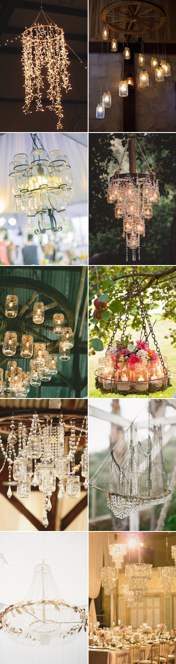 rustic wedding ideas- Creative & DIY Wedding Chandeliers