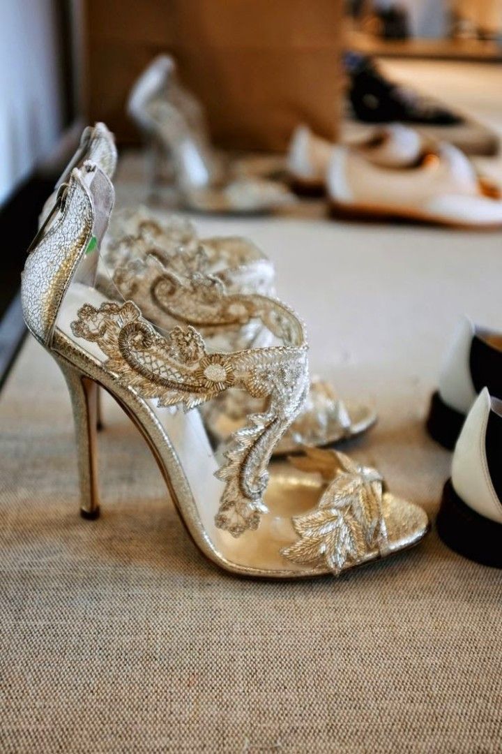 Silver wedding shoes