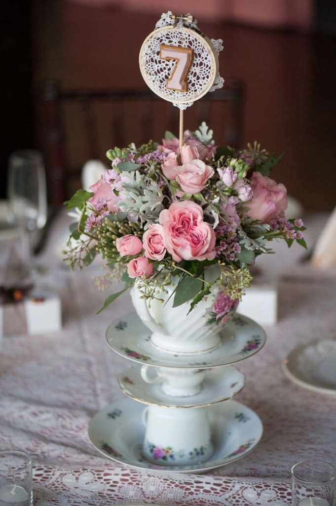 shabby chic wedding table centerpieces