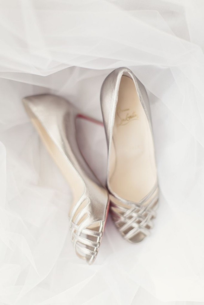 silver bridal shoes