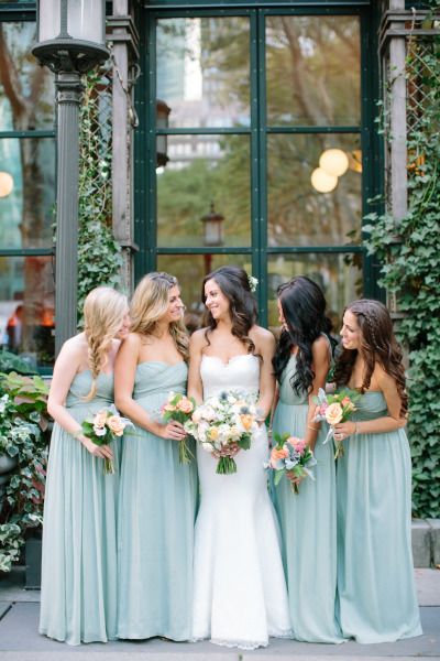 strapless mint bridesmaid dresses