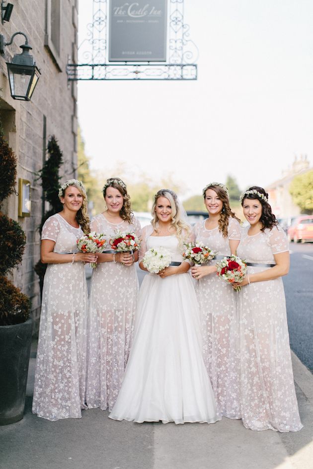 unique all white long bridesmaids dresses
