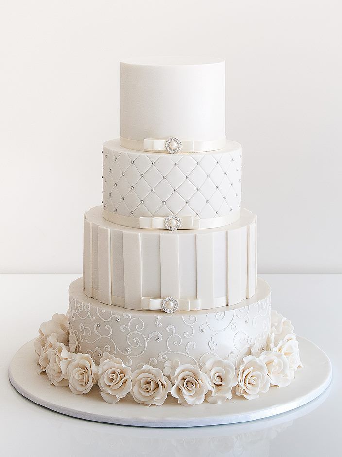 vintage elegant white wedding cake