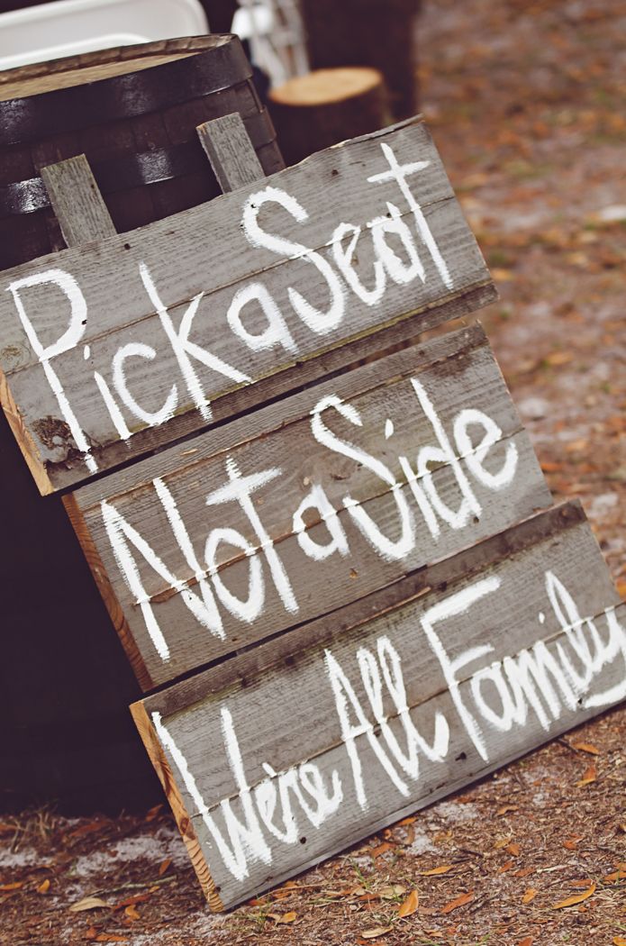wedding sign for a country wedding