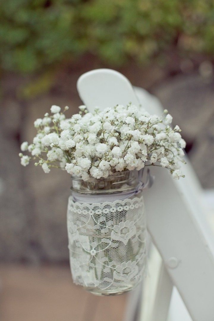 white wedding ceremony flower idea