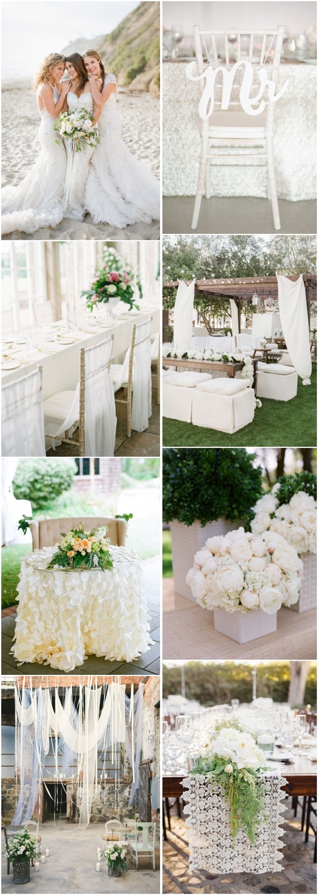 white wedding color ideas- vinatge wedding ideas