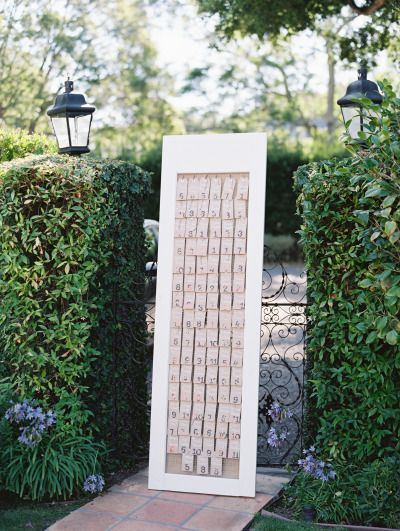 white wedding decor -Escort card sign