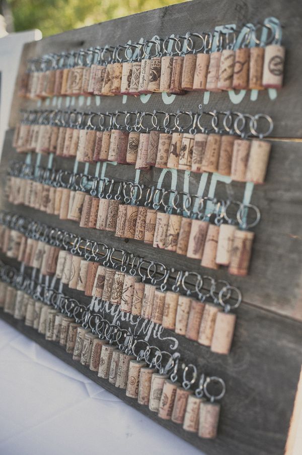 wine cork key chain favors for a vineyard wedding