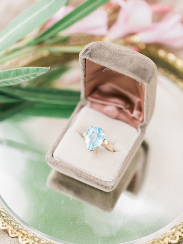 Aquamarine Pear shaped engagement ring ideas