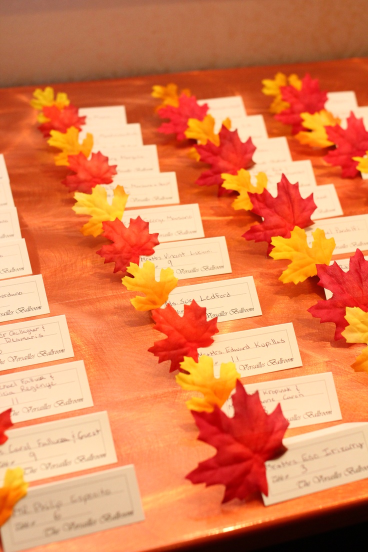 Autumn Themed Wedding Place Cards