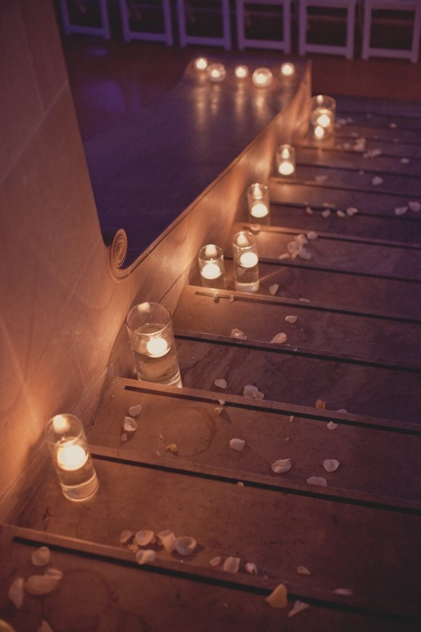 Battery powered candlelight outdoors on the upstairs balcony for evening romance