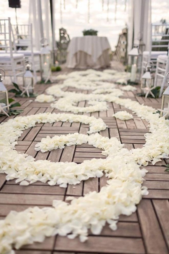 Beach Aisle Petals Wedding Decor