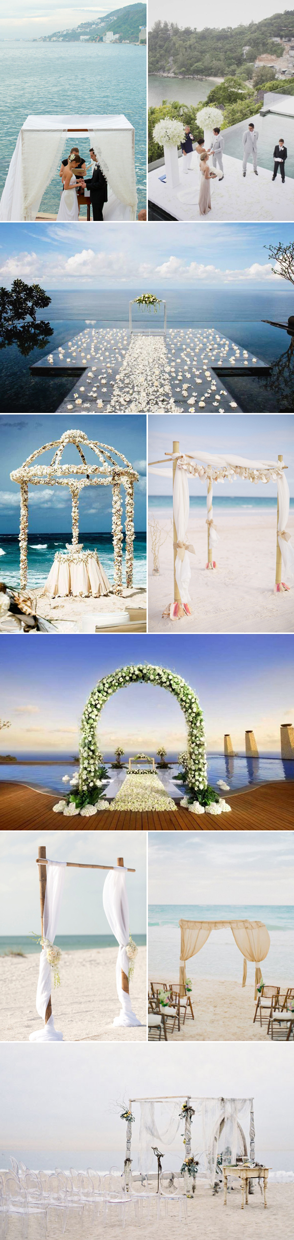 Beach & bay view wedding altars