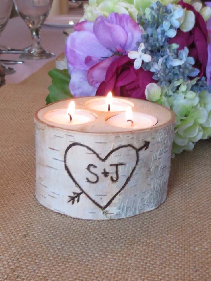 Birch Tea Light Candle Holder Wedding Centerpieces