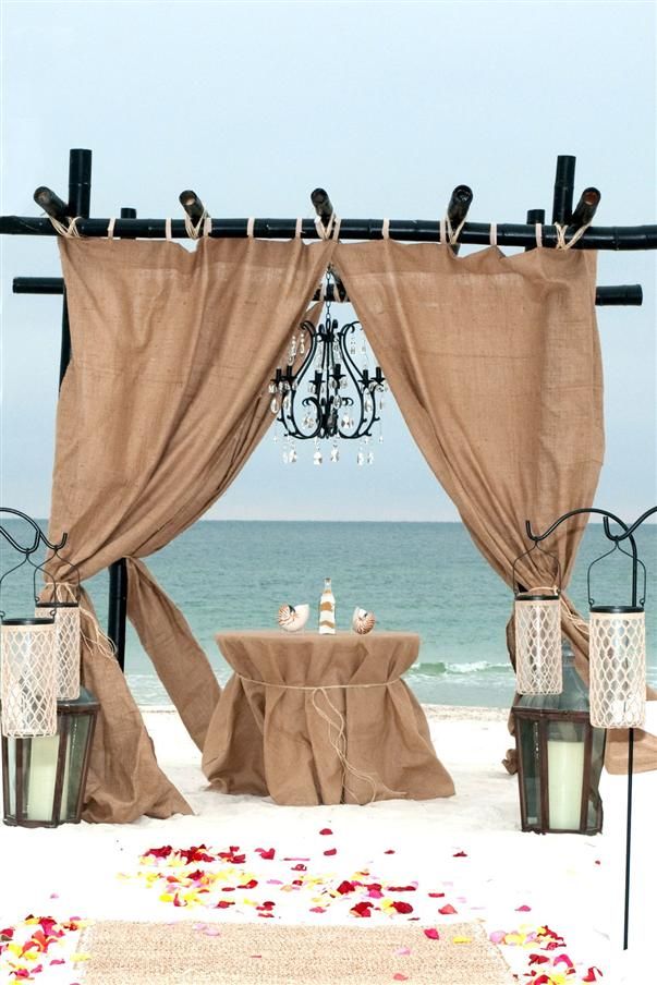 Black and White with Burlap Beach Wedding Decor and Decorations