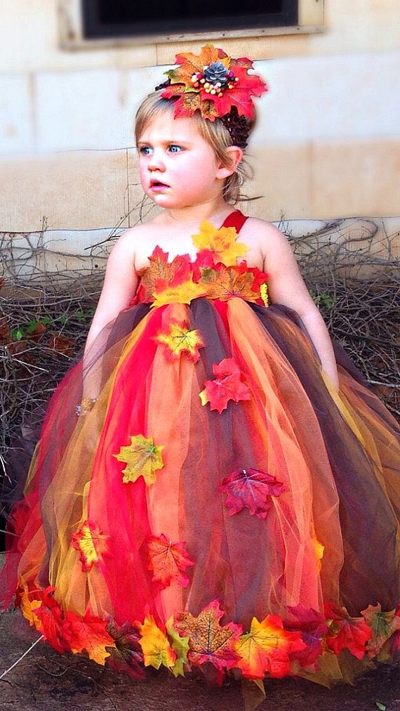 Fall Wedding Tutu Flower Gilr Dress