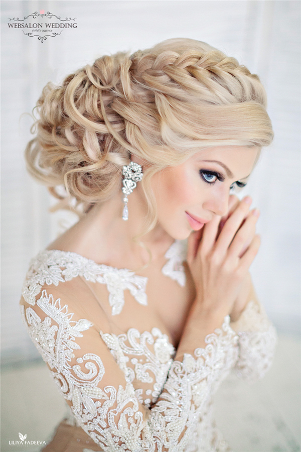 French braided updo wedding hairstyle