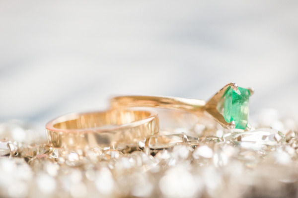 Light Emerald wedding rings