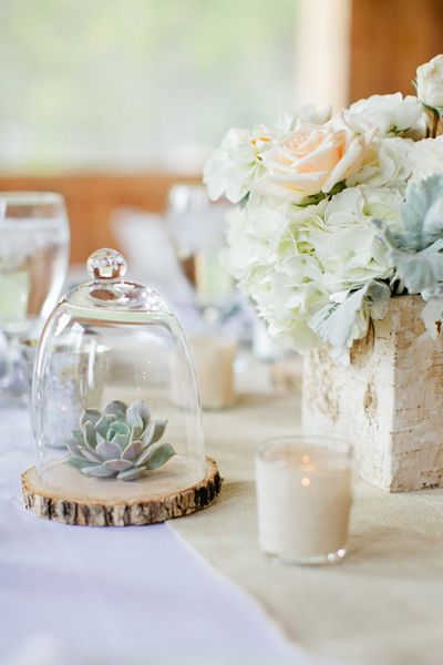 20 Unique Rustic Terrarium Wedding Centerpieces 7 Light and airy meets rustic for this blush and grey tablescape