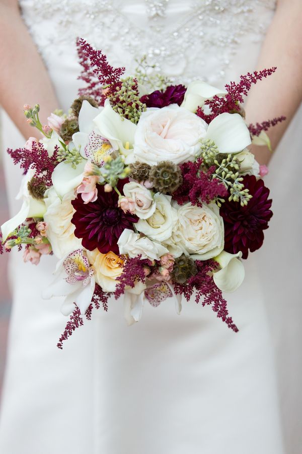 35 Classic Aubergine & Marsala Wedding Color Theme Ideas 9 Marsala Wedding Bouquet