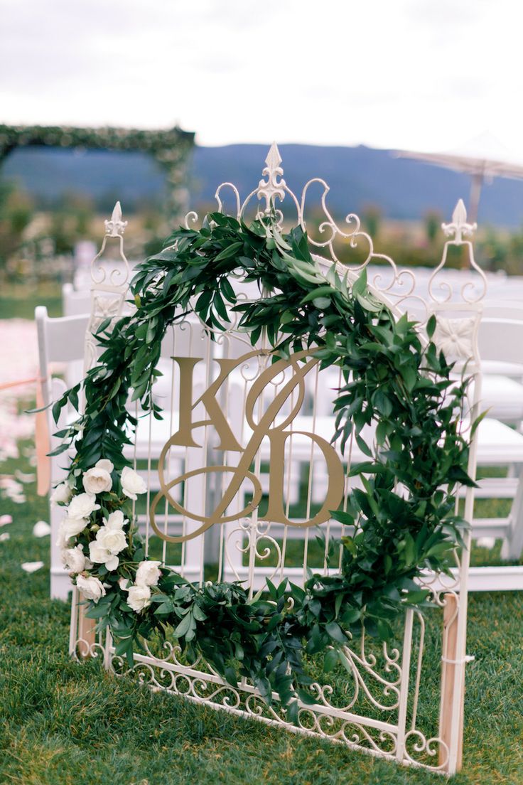 Monogram Garland Wedding Wreath