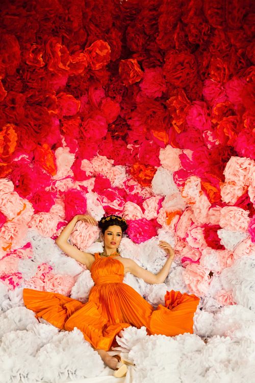 35 Creative Paper Flower Wedding Ideas 34 Ombre and dramatic paper flower wall