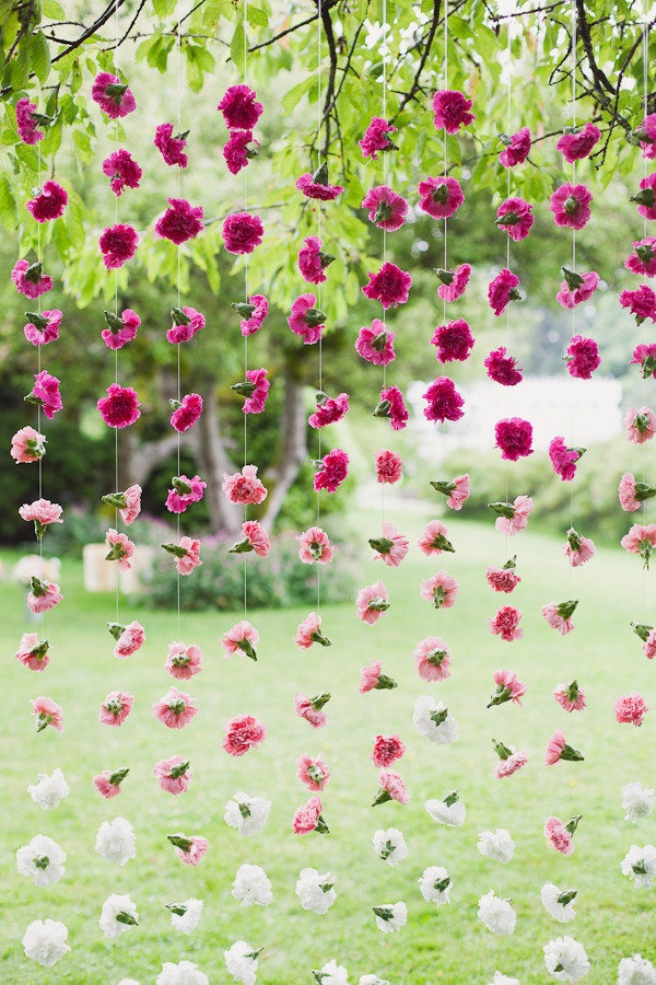 Ombre pink carnation wedding backdrop