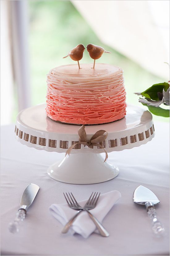 Ombre pink wedding cake
