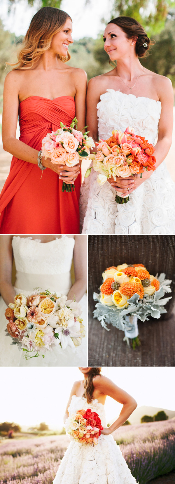 Orange ombre wedding bouquet