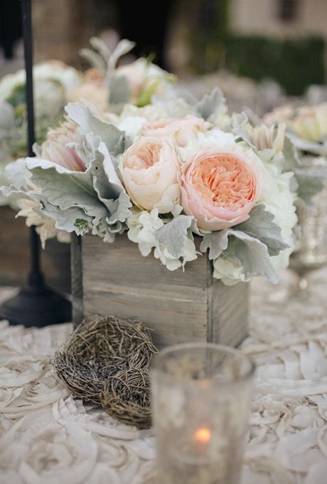 Peony Centerpiece in a Square Box