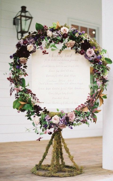 Purple Wedding Wreath Wedding Decor Ideas