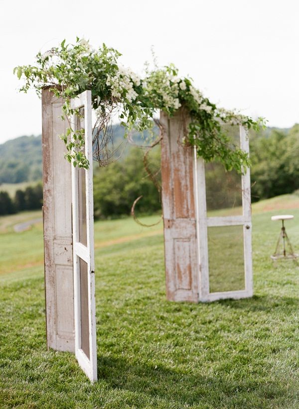35 Rustic Old Door Wedding Decor Ideas for Outdoor Country Weddings 13 Rustic Old Door Wedding Ceremony Arch