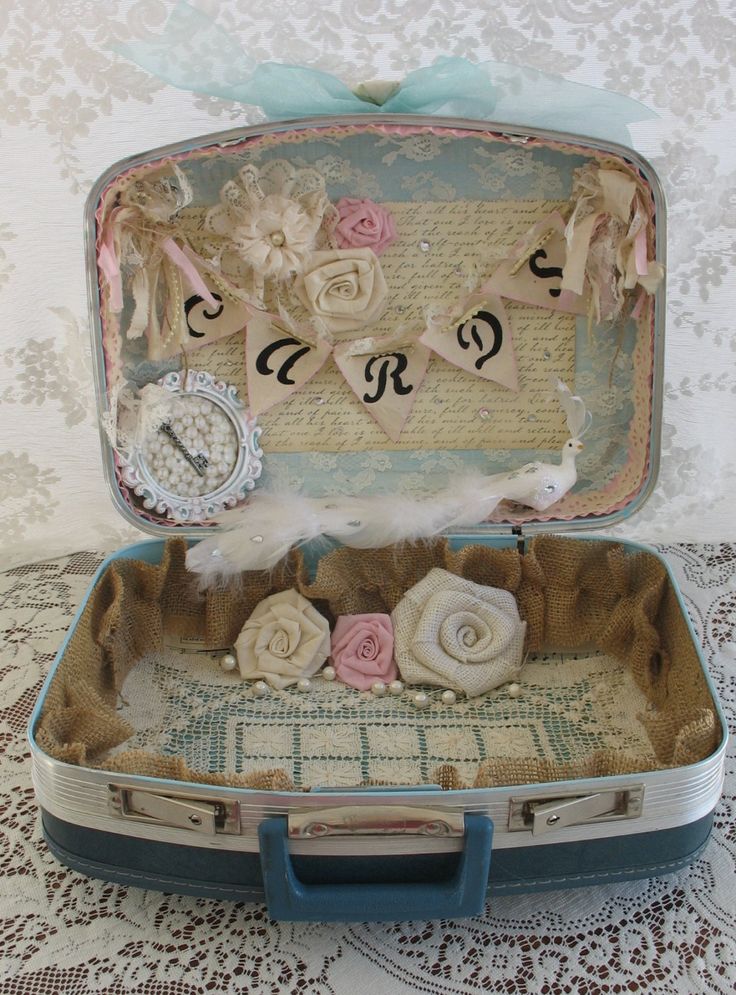 DIY Wedding Box for Cards from a Vintage Suitcase + Card Garland