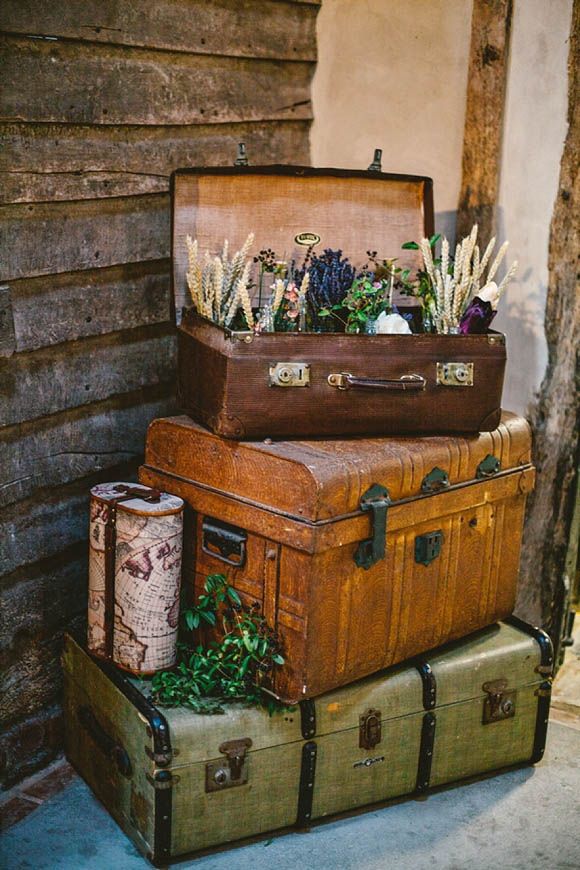 Vintage Travel Insipired Barn Wedding Ideas