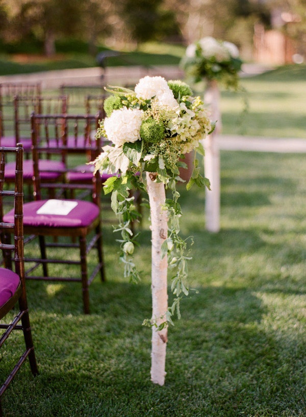 arrangements on top of birch wedding ideas