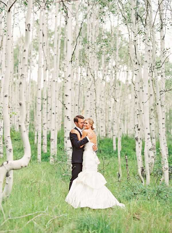 birch wedding backdrop