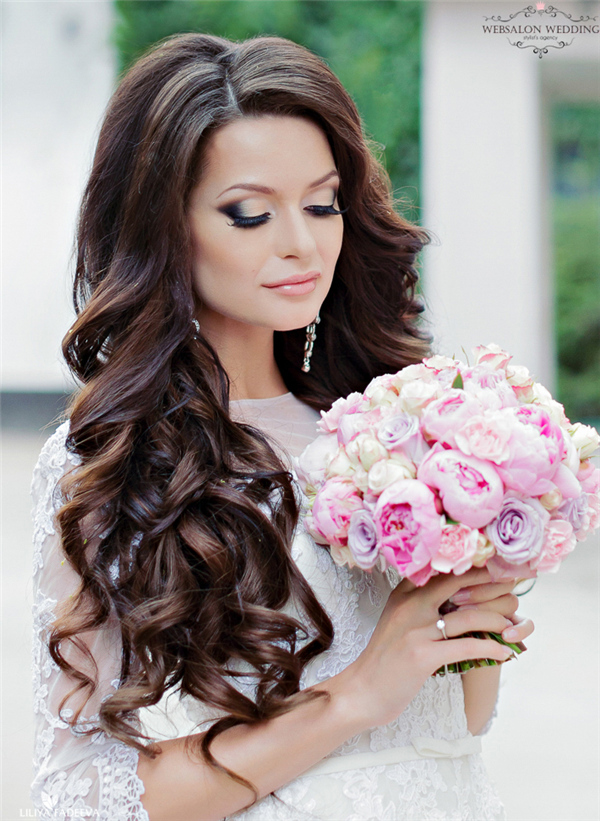 black long wedding hairstyle