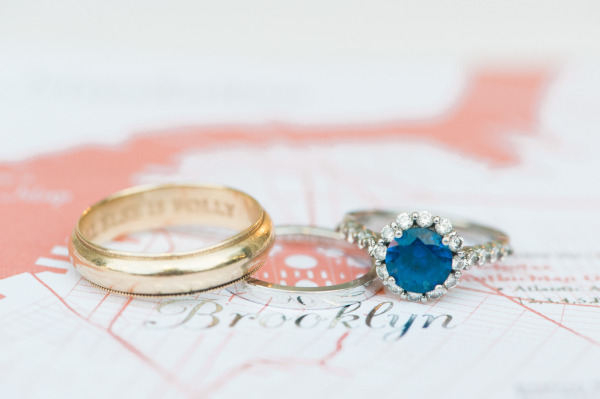 blue diamond wedding rings