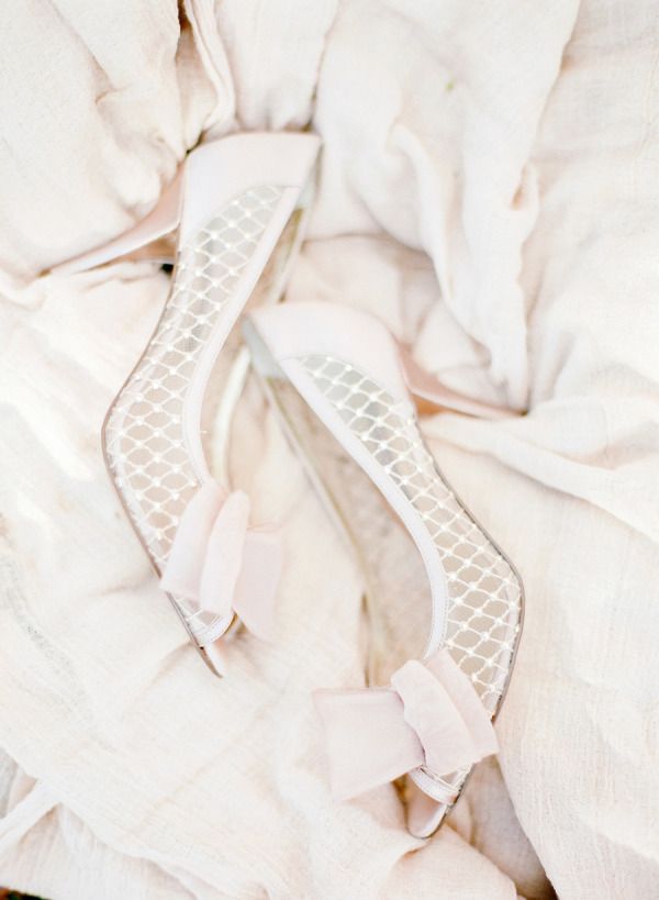 blush lace bridal shoes