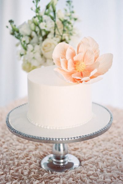 45+ Coral Wedding Color Ideas You Don't Want to Overlook 18 bride and groom mini wedding cake