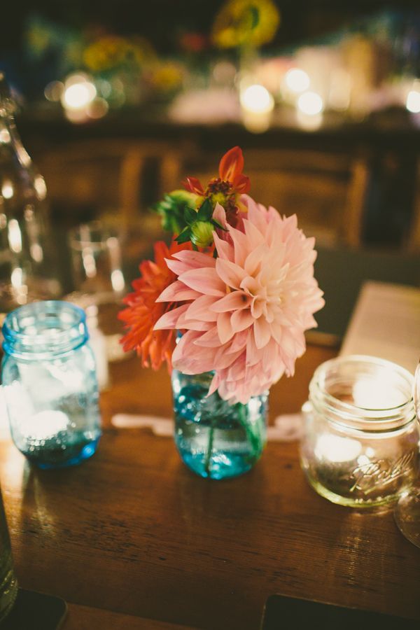 Something Blue: 45 Rustic Blue Mason Jars Wedding Ideas 10